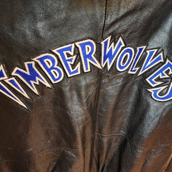 Wilsons Leather MN Timberwolves Jacket – Rare, Soft, Clean - NBA Licensed Size L - Picture 3 of 8